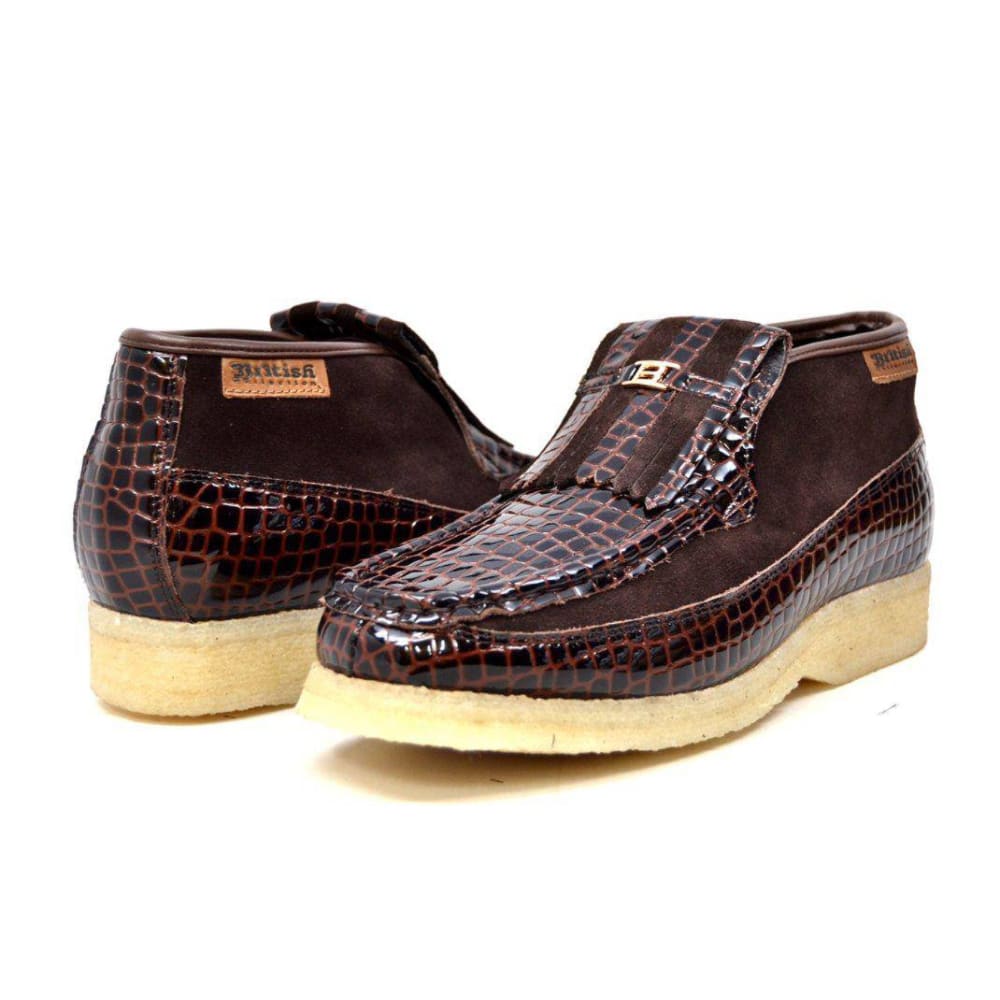 BritiSh Walkers Apollo Croc Men’s Crocodile Leather & Suede Chukka Boots – HAndcrafted Fusion Of Exotic Luxury and Modern British Craft Shoes by British Walkers – Don't Panic Shoes