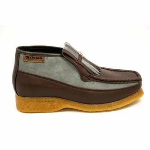 BritiSh Walkers Apollo Men’s Brown Leather & Gray Suede Slip - On Boots – HAndcrafted Crepe - Sole Essential Of Everyday Luxury and Modern British Style Shoes by British Walkers – Don't Panic Shoes