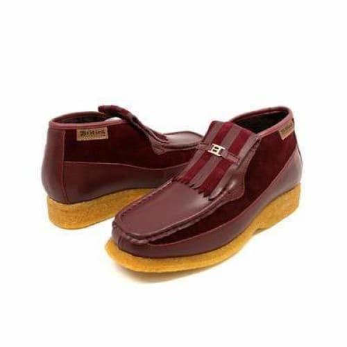 BritiSh Walkers Apollo Men’s Burgundy Leather & Suede Slip - On Boots – HAndcrafted Crepe - Sole Blend Of Rich Color, Modern Style, and British Craftsmanship Shoes by British Walkers – Don't Panic Shoes