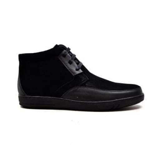 British Walkers Birmingham Bally Style Men's Black Suede And Leather High Tops Shoes by British Walkers – Don't Panic Shoes