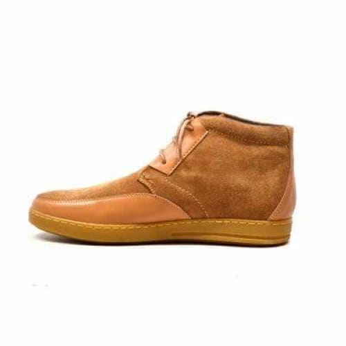 British Walkers Birmingham Bally Style Men's Cognac Tan Suede High Tops Shoes by British Walkers – Don't Panic Shoes
