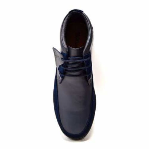 British Walkers Birmingham Bally Style Men's Navy Blue Leather High Tops Shoes by British Walkers – Don't Panic Shoes