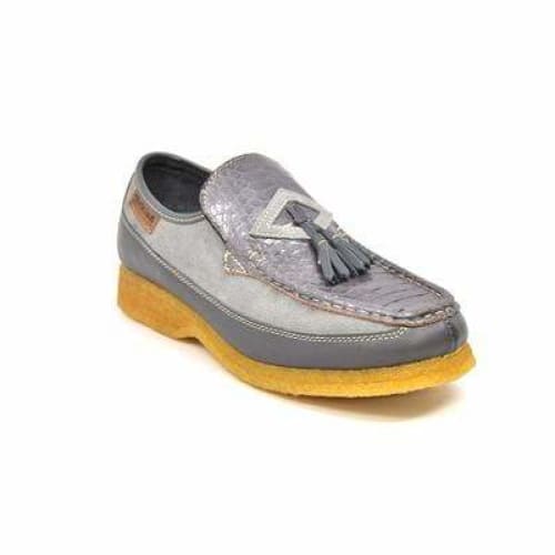 British Walkers Brooklyn 2 Men's Gray Premium Snake Leather Crepe Sole Shoes Shoes by British Walkers – Don't Panic Shoes