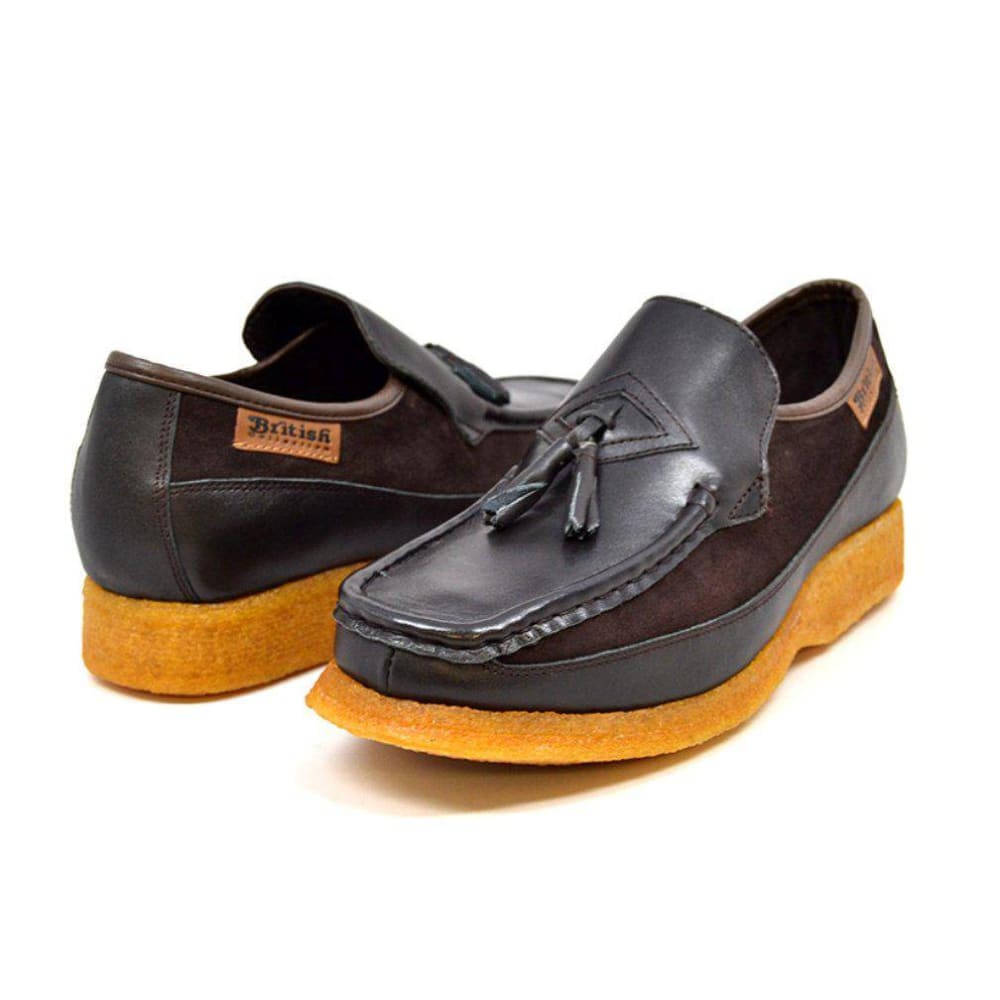British Walkers Brooklyn I Men's Leather And Suede Crepe Sole Slip On Shoes by British Walkers – Don't Panic Shoes