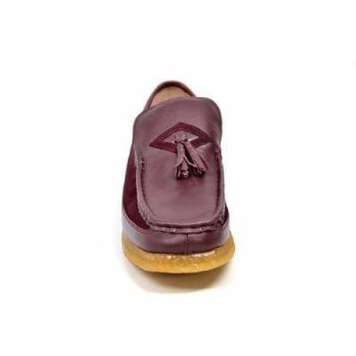 British Walkers Brooklyn Men's Burgundy Leather And Suede Crepe Sole Slip On Shoes by British Walkers – Don't Panic Shoes