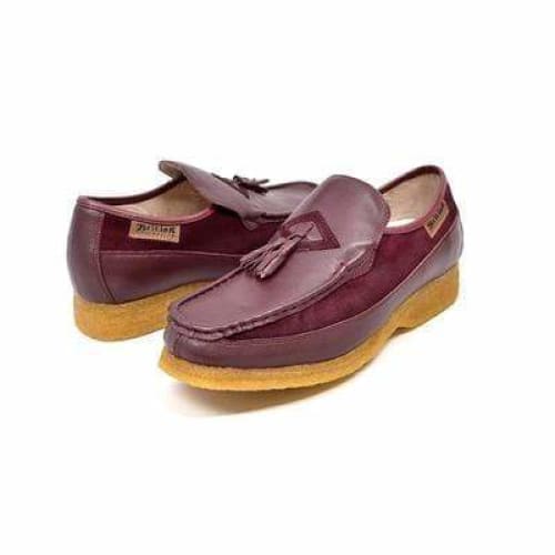 British Walkers Brooklyn Men's Burgundy Leather And Suede Crepe Sole Slip On Shoes by British Walkers – Don't Panic Shoes