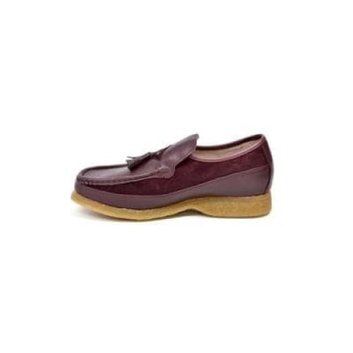 British Walkers Brooklyn Men's Burgundy Leather And Suede Crepe Sole Slip On Shoes by British Walkers – Don't Panic Shoes