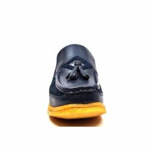 British Walkers Brooklyn Men's Navy Blue Leather And Suede Crepe Sole Slip On Shoes by British Walkers – Don't Panic Shoes