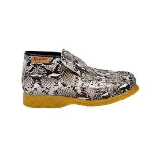 BritiSh Walkers Bwb Men’s Black Snakeskin Leather Slip - On Chukka Boots – Handcrafted Exotic Texture With Premium Crepe - Sole Luxury Ankle Boots by British Walkers – Don't Panic Shoes