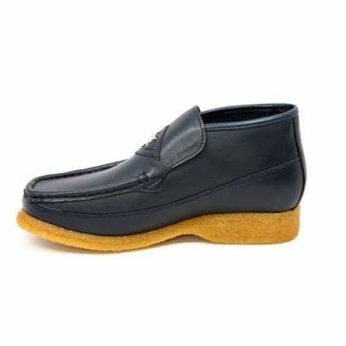 British Walkers Bwb Men's Navy Blue Leather Slip On Ankle Boots by British Walkers – Don't Panic Shoes