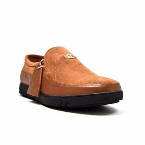 British Walkers Canterbury Men's Tan Leather And Suede Slip On Shoes by British Walkers – Don't Panic Shoes