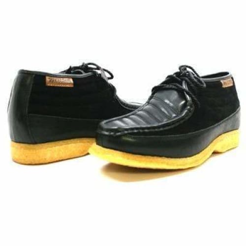 BritiSh Walkers Castle – Black Leather & Suede Men’s ¾ Lace - Up Shoe | Hybrid Craft With Modern Urban Elegance Shoes by British Walkers – Don't Panic Shoes