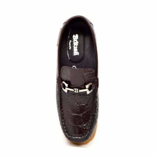 British Walkers Chain Men's Brown Crocodile Leather Slip On Loafers Shoes by British Walkers – Don't Panic Shoes