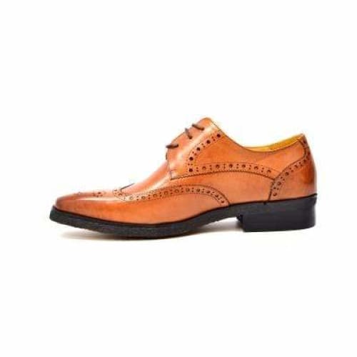 British Walkers Charles Men's Cognac Leather Wing Tips Shoes by British Walkers – Don't Panic Shoes