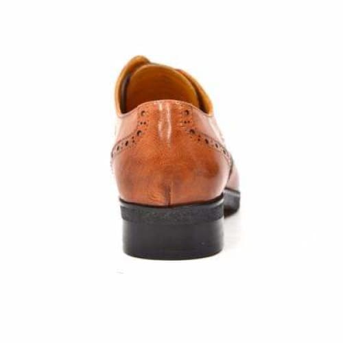 British Walkers Charles Men's Cognac Leather Wing Tips Shoes by British Walkers – Don't Panic Shoes