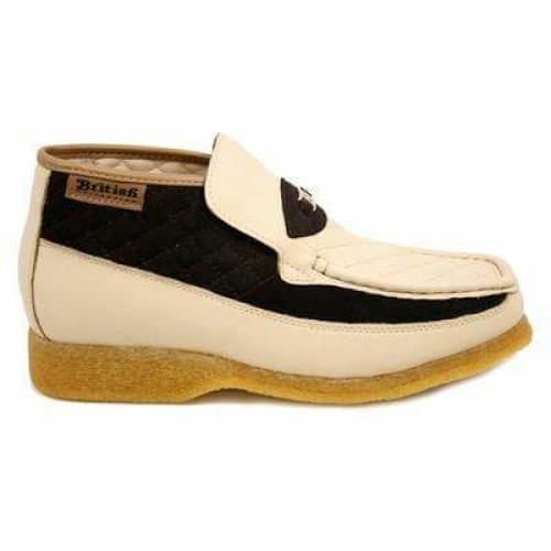 British Walkers Checkers Men's Beige And Brown Suede Slip Ons Shoes by British Walkers – Don't Panic Shoes