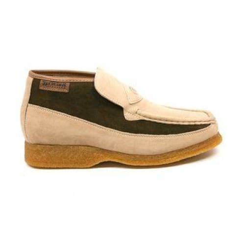 British Walkers Checkers Men's Beige And Green Suede Slip On Shoes by British Walkers – Don't Panic Shoes