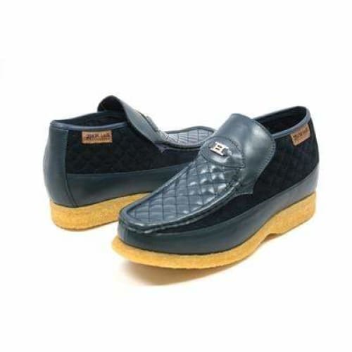 British Walkers Checkers Men’s Navy Blue Leather And Suede