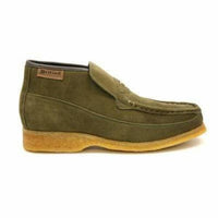 Thumbnail for British Walkers Checkers Men’s Olive Green Suede Slip Ons