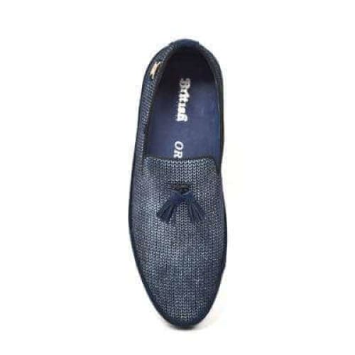 British Walkers Chris Men's Blue Burnished Leather Loafers Shoes by British Walkers – Don't Panic Shoes