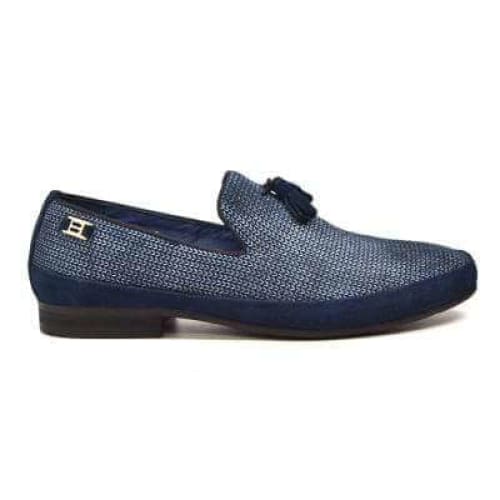 British Walkers Chris Men's Blue Burnished Leather Loafers Shoes by British Walkers – Don't Panic Shoes