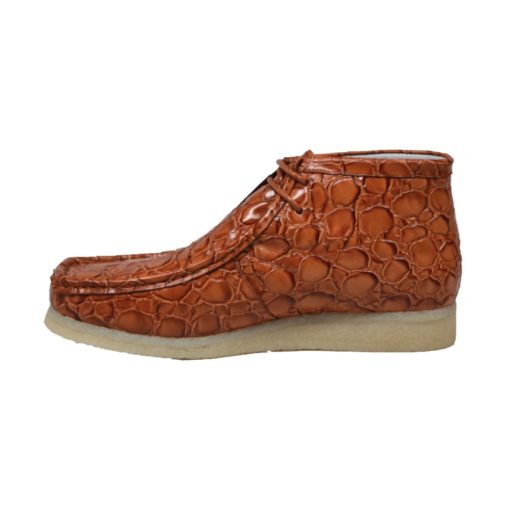 BritiSh Walkers Crocs – Cognac Crocodile Leather Men’s Chukka Boot | Handcrafted Exotic Texture With Premium Heritage Style Shoes by British Walkers – Don't Panic Shoes
