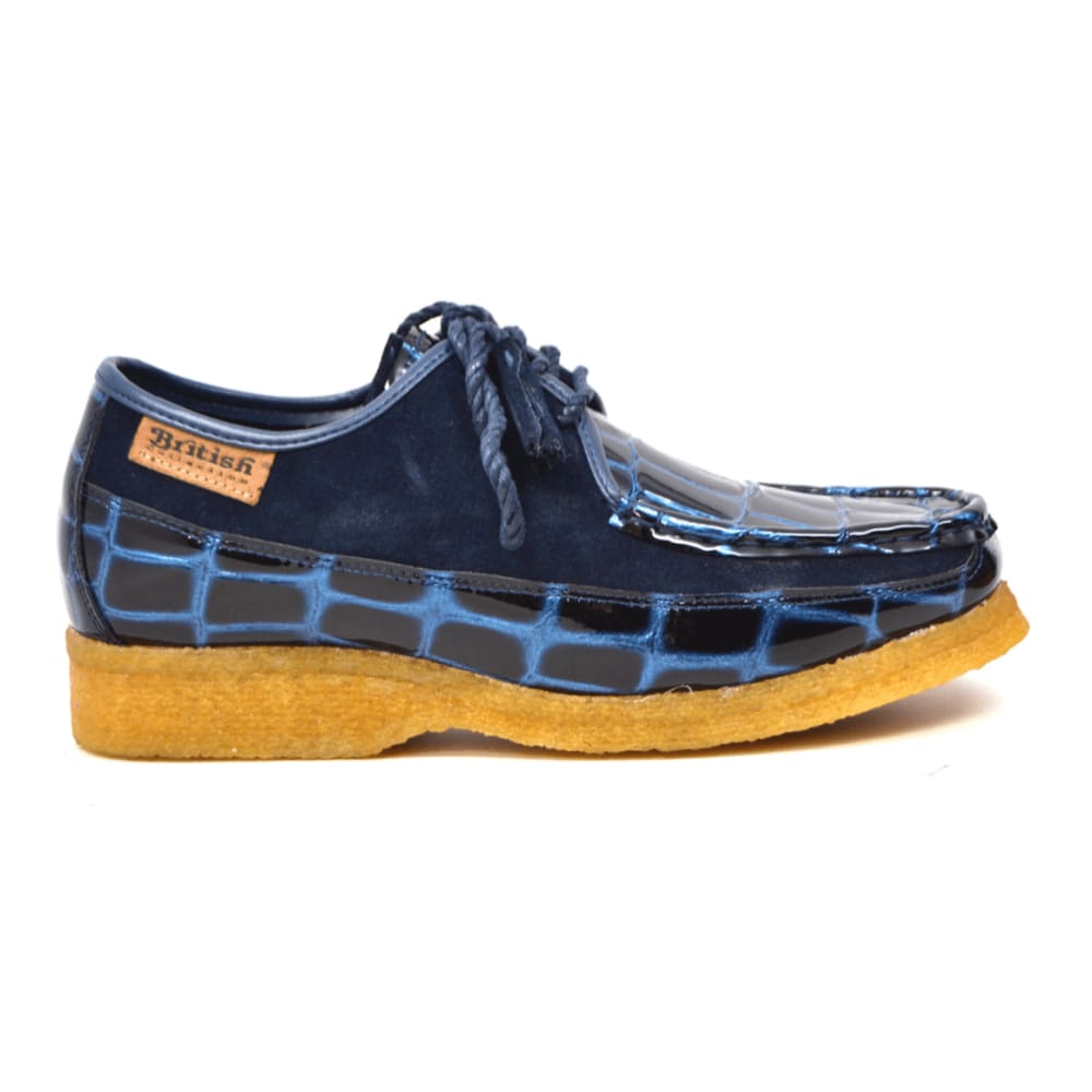 British Walkers Crown Croc Men's Crocodile Leather And Suede Crepe Soled Lace Up Shoes Shoes by British Walkers – Don't Panic Shoes