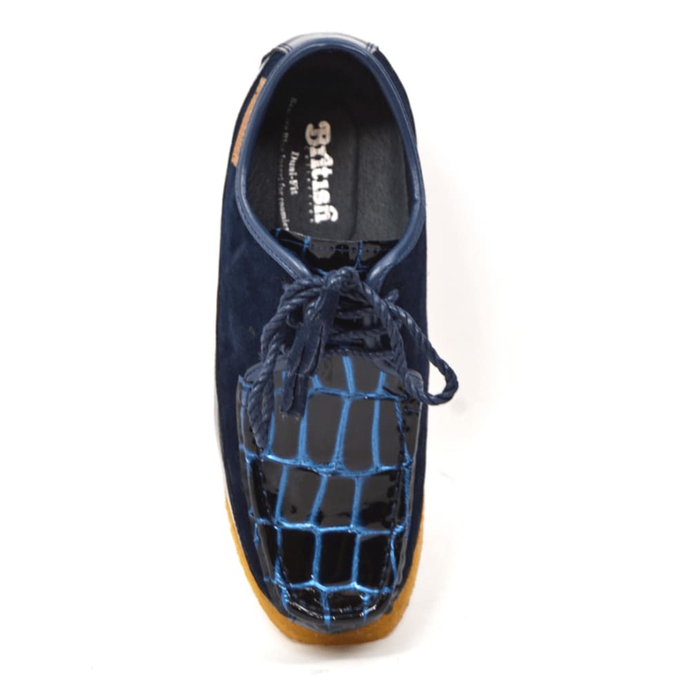 British Walkers Crown Croc Men's Crocodile Leather And Suede Crepe Soled Lace Up Shoes Shoes by British Walkers – Don't Panic Shoes