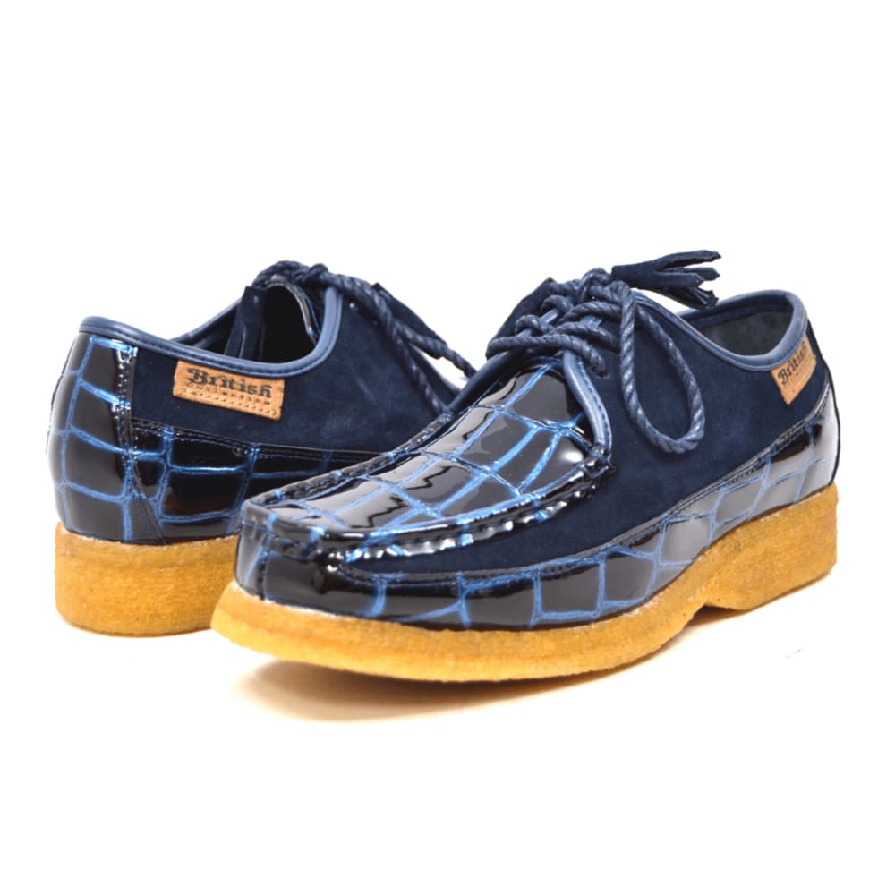 British Walkers Crown Croc Men's Crocodile Leather And Suede Crepe Soled Lace Up Shoes Shoes by British Walkers – Don't Panic Shoes