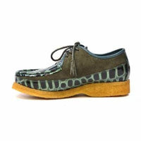 Thumbnail for British Walkers Crown Croc Men’s Green Suede And Leather