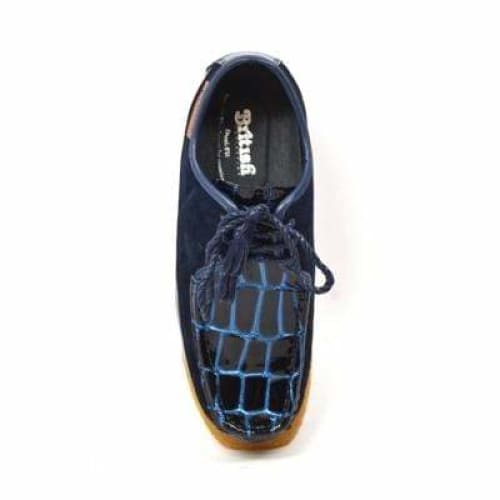 British Walkers Crown Croc Men's Navy Blue Crocodile Leather And Suede Limited Edition Style Shoes by British Walkers – Don't Panic Shoes