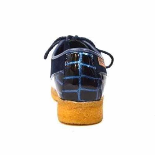 British Walkers Crown Croc Men's Navy Blue Crocodile Leather And Suede Limited Edition Style Shoes by British Walkers – Don't Panic Shoes
