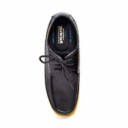 British Walkers Crown Men's Black Snake Leather Crepe Sole Oxfords Shoes by British Walkers – Don't Panic Shoes