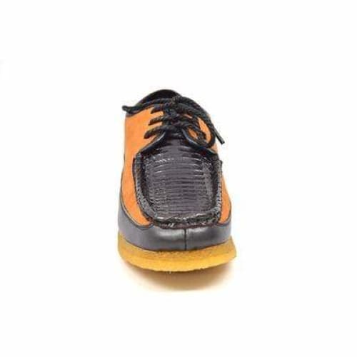 British Walkers Crown Men's Brown And Rust Snake Leather Crepe Sole Shoes by British Walkers – Don't Panic Shoes