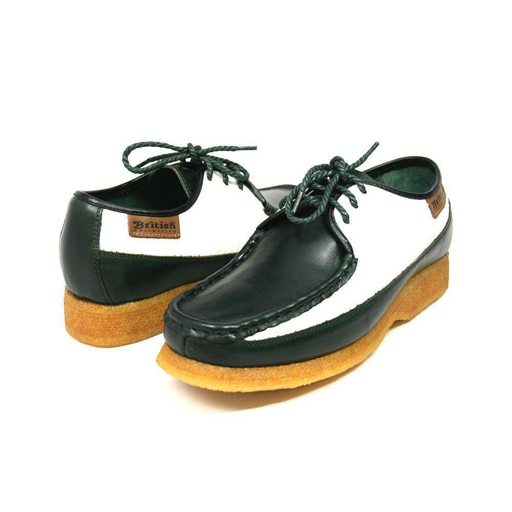 British Walkers Crown Men's Dark Green And White Snake Skin Oxfords Shoes by British Walkers – Don't Panic Shoes