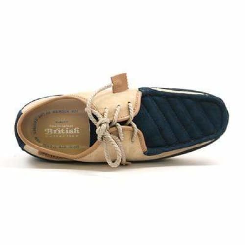 British Walkers Crown Men's Navy And Beige Suede Crepe Sole Low Top Shoes Shoes by British Walkers – Don't Panic Shoes