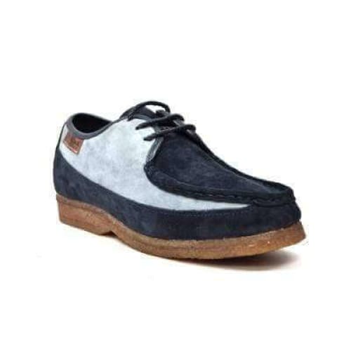 British Walkers Crown Men's Navy And Light Blue Suede Crepe Sole Low Top Shoes Shoes by British Walkers – Don't Panic Shoes