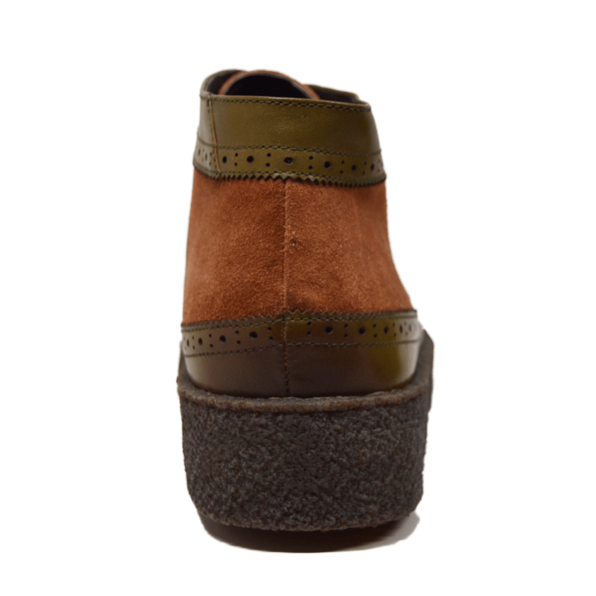 British Walkers Custom Made Original Playboy Wingtips Men's Green Leather And Brown Suede High Tops Chukka Boots Ankle Boots by British Walkers – Don't Panic Shoes