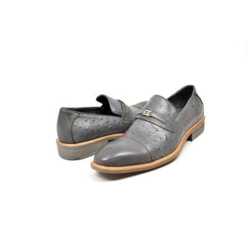 British Walkers Dolche Men's Gray Leather Loafers Shoes by British Walkers – Don't Panic Shoes