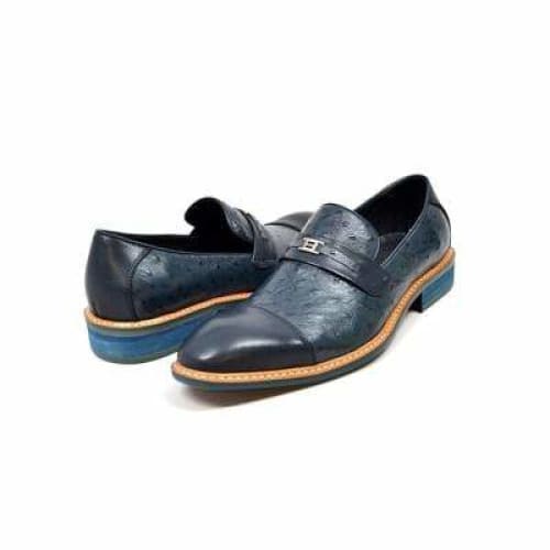 British Walkers Dolche Men's Navy Blue Leather Loafers Shoes by British Walkers – Don't Panic Shoes