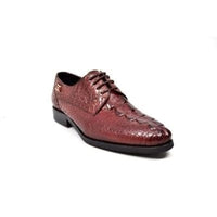 Thumbnail for British Walkers Elegance Men’s Burgundy Croc Leather Slip