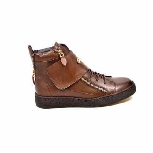 BritiSh Walkers Empire Men’s Brown Leather Crepe - Sole High - Top Boots – HAndcrafted Classic Of Rich Color and Modern British Style Shoes by British Walkers – Don't Panic Shoes