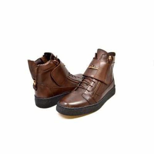 BritiSh Walkers Empire Men’s Brown Leather Crepe - Sole High - Top Boots – HAndcrafted Classic Of Rich Color and Modern British Style Shoes by British Walkers – Don't Panic Shoes