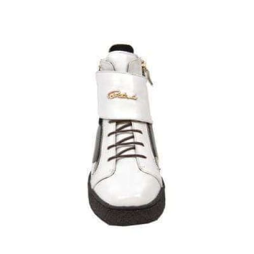 BritiSh Walkers Empire Men’s White & Black Leather Crepe - Sole High - Top Boots – Handcrafted Two - Tone Classic With Bold British Style Shoes by British Walkers – Don't Panic Shoes