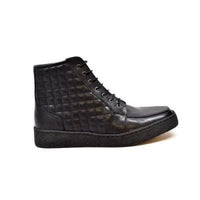 Thumbnail for British Walkers Extreme Black Leather High Top With Crepe