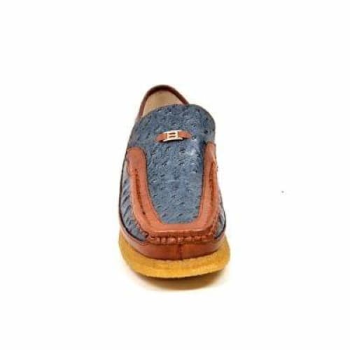British Walkers Harlem Men's Blue And Tan Leather Crepe Sole Slip On Shoes Shoes by British Walkers – Don't Panic Shoes