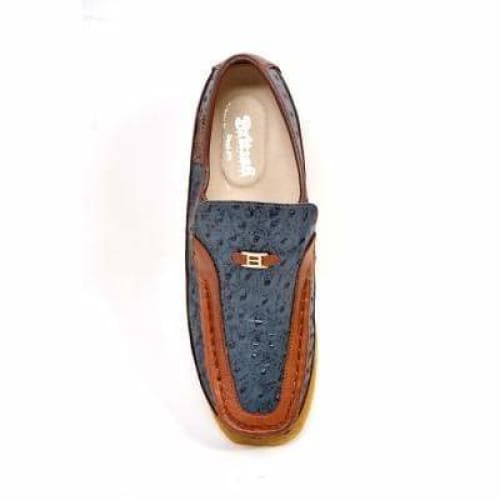 British Walkers Harlem Men’s Blue And Tan Leather Crepe Sole
