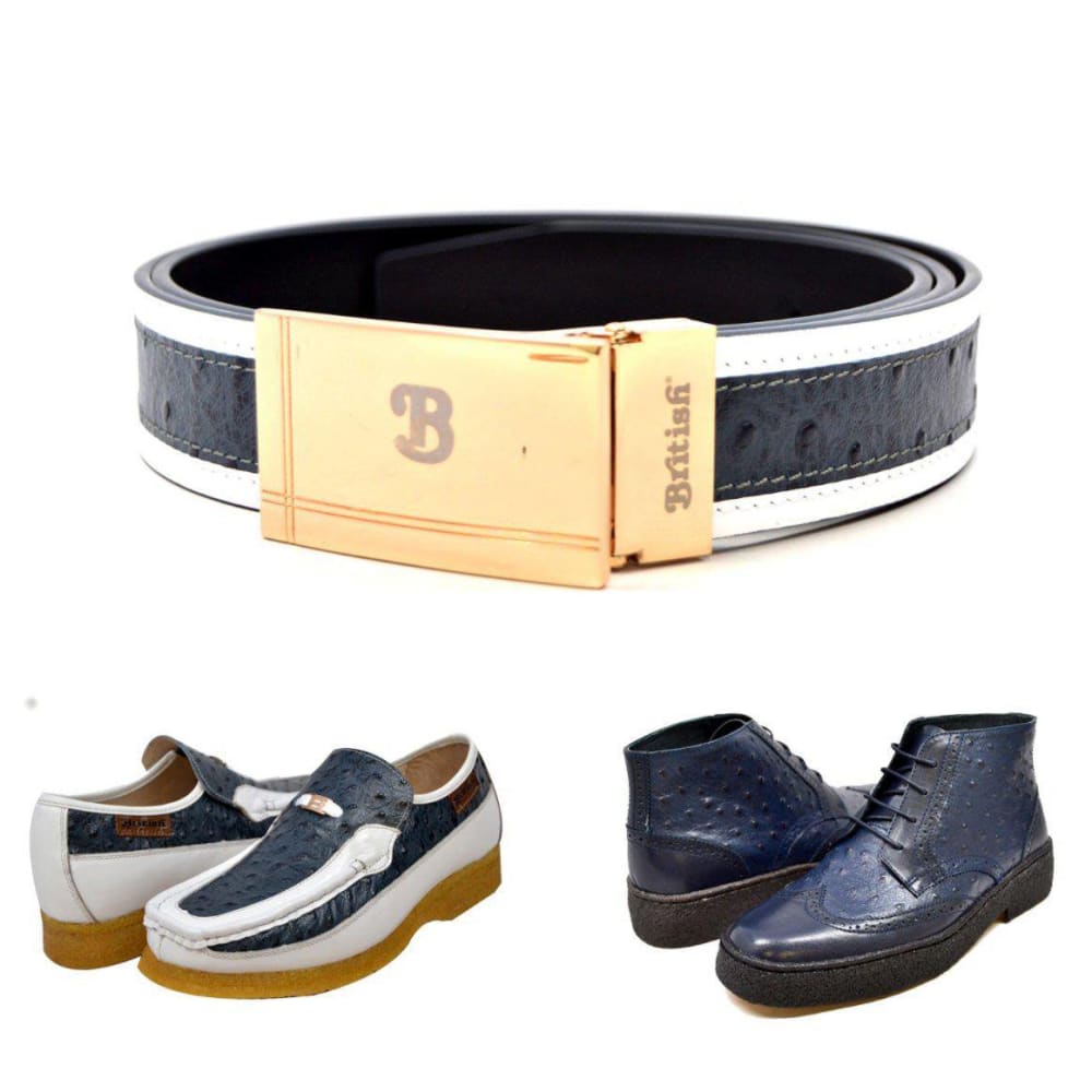 British Walkers Harlem Men's Ostrich Leather (Belt Only) Shoes by British Walkers – Don't Panic Shoes
