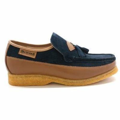 British Walkers King Men's Old School Navy And Tan Suede Slip On Shoes Shoes by British Walkers – Don't Panic Shoes