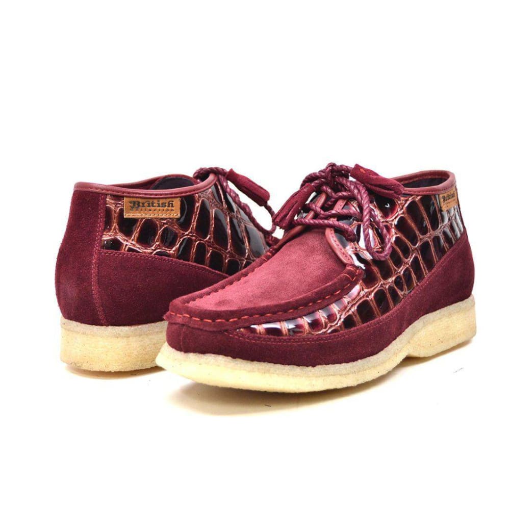 BritiSh Walkers Knicks Croc Men’s Exotic Crocodile Leather & Suede Chukka Boots – Handcrafted Urban Luxury With Bold Signature Style Shoes by British Walkers – Don't Panic Shoes